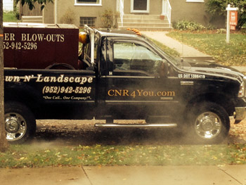 Sprinkler system blow out winterization cnr