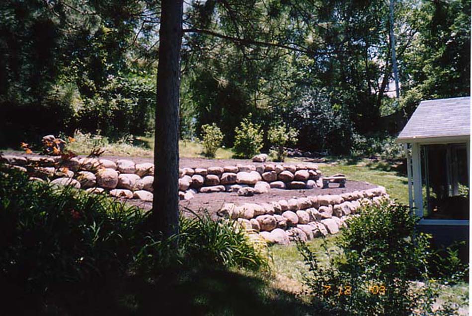 C N'R Lawn N' Landscape - Boulder Wall - After Photo