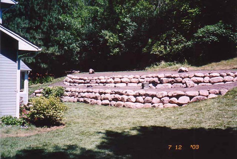 C N'R Lawn N' Landscape - Boulder Wall - After Photo