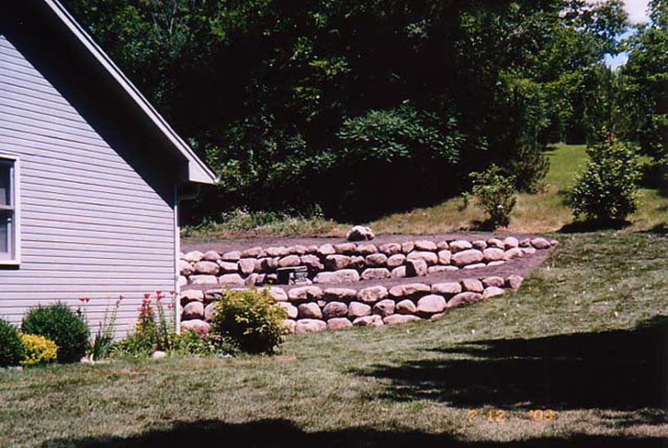 C N'R Lawn N' Landscape - Boulder Wall - After Photo