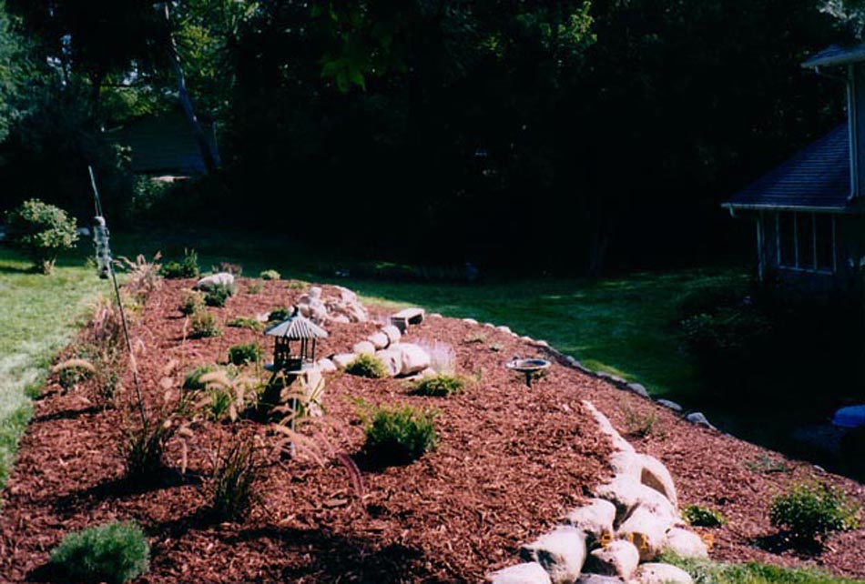 C N'R Lawn N' Landscape - Boulder Wall - Final After Photo