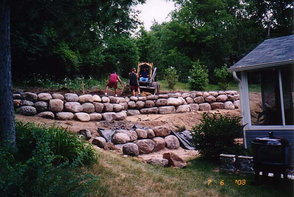 C N'R Lawn N' Landscape - Boulder Wall - Day 6 Photo